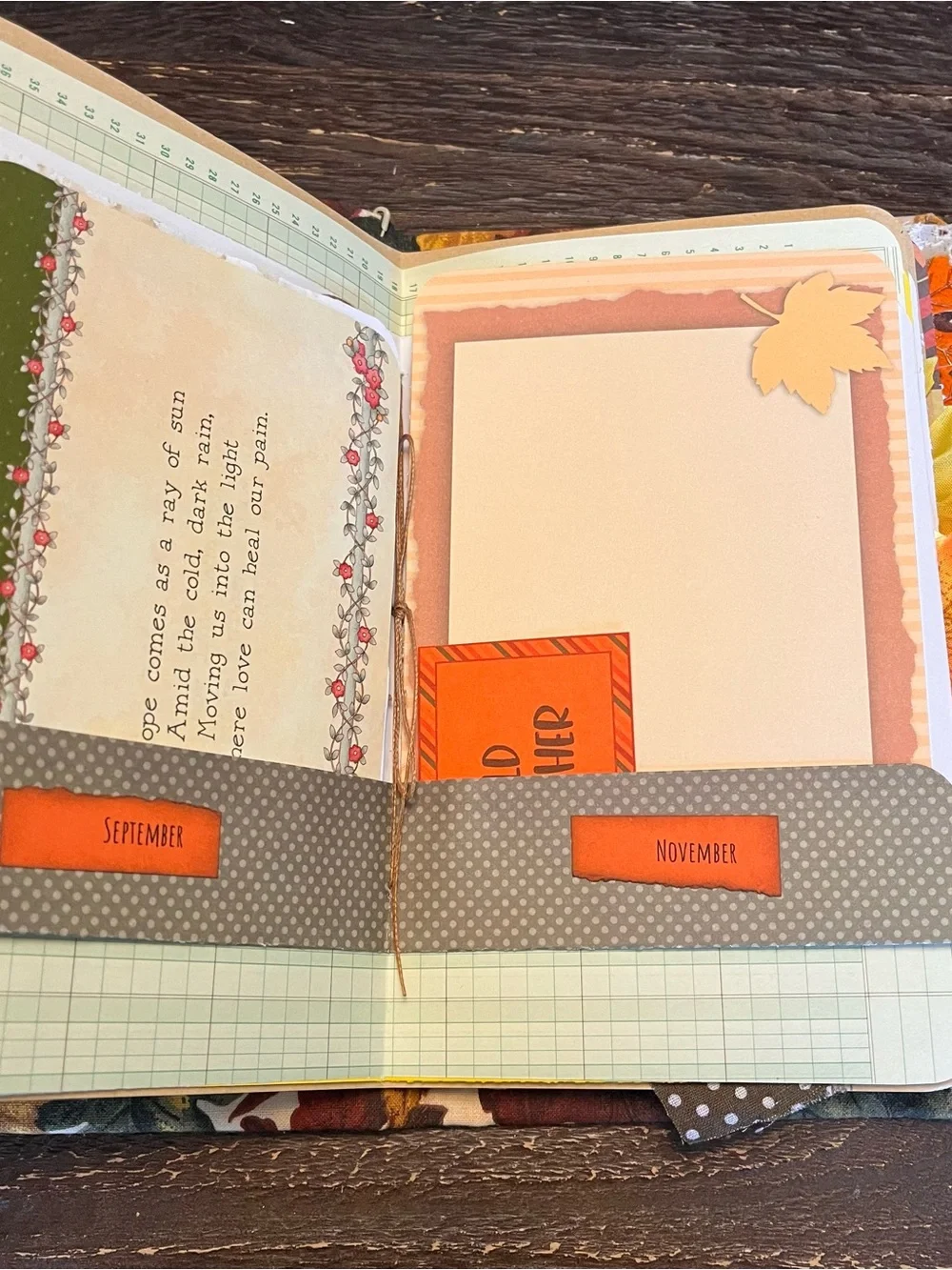Fall Junk Journal Thanksgiving Autumn Holiday Softcover 2 Signatures Decorated
